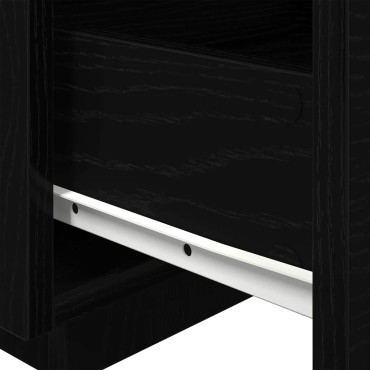 vidaXL Κομοδίνο Μαύρη Οξυά 40x39x37cm Επεξεργασμένο Ξύλο 1 τεμ.