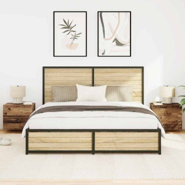 vidaXL Κομοδίνο 2 τεμ. Παλιό ξύλο 50x39x41cm Επεξεργασμένο Ξύλο