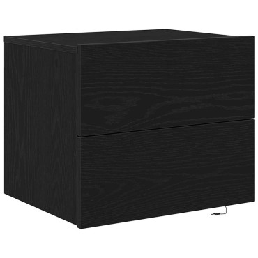 vidaXL Κομοδίνο Μαύρη Οξυά 50x39x41cm Επεξεργασμένο Ξύλο 1 τεμ.