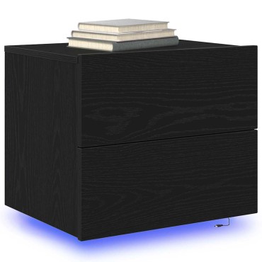 vidaXL Κομοδίνο Μαύρη Οξυά 50x39x41cm Επεξεργασμένο Ξύλο 1 τεμ.