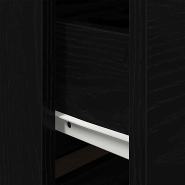 vidaXL Κομοδίνο 2 τεμ. Μαύρη Οξυά 50x39x41cm Επεξεργασμένο Ξύλο