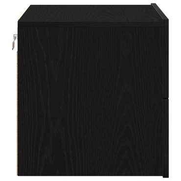 vidaXL Κομοδίνο 2 τεμ. Μαύρη Οξυά 50x39x41cm Επεξεργασμένο Ξύλο