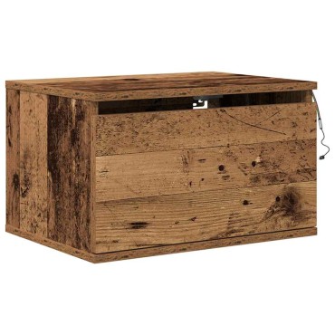 vidaXL Τοίχου κομοδίνο Παλιό ξύλο 50x36x30cm Επεξεργασμένο Ξύλο 1 τεμ.