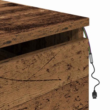vidaXL Τοίχου κομοδίνο Παλιό ξύλο 50x36x30cm Επεξεργασμένο Ξύλο 1 τεμ.