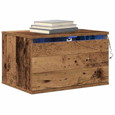 vidaXL Τοίχου κομοδίνο Παλιό ξύλο 50x36x30cm Επεξεργασμένο Ξύλο 1 τεμ.