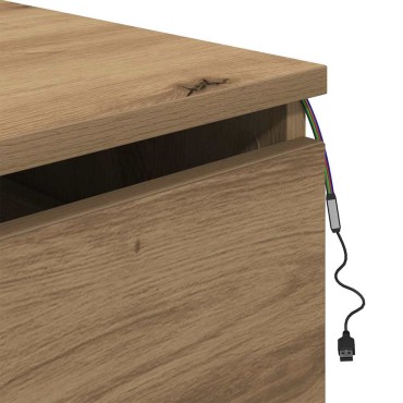 vidaXL Τοίχου κομοδίνο Artisan Oak 50x36x30cm Επεξεργασμένο Ξύλο 1 τεμ.