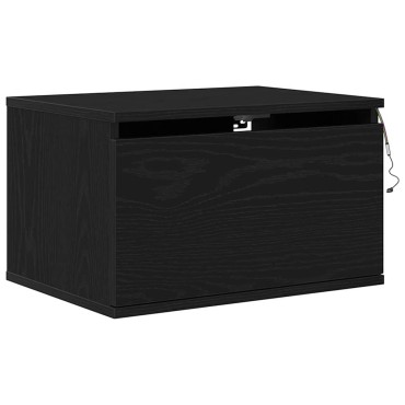 vidaXL Τοίχου κομοδίνο Μαύρη Οξυά 50x36x30cm Επεξεργασμένο Ξύλο 1 τεμ.