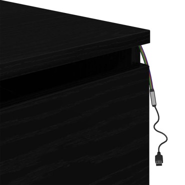 vidaXL Τοίχου κομοδίνο Μαύρη Οξυά 50x36x30cm Επεξεργασμένο Ξύλο 1 τεμ.