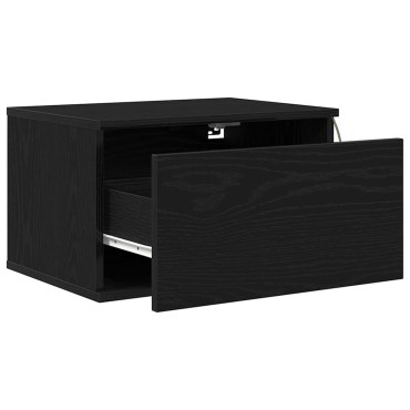 vidaXL Τοίχου κομοδίνο Μαύρη Οξυά 50x36x30cm Επεξεργασμένο Ξύλο 1 τεμ.