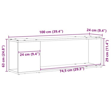 vidaXL Σετ επίπλου τηλεόρασης 100x24x63cm Μαύρο