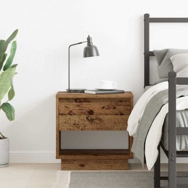 vidaXL Κομοδίνο Παλιό ξύλο 45x34x44cm Επεξεργασμένο Ξύλο 1 τεμ.