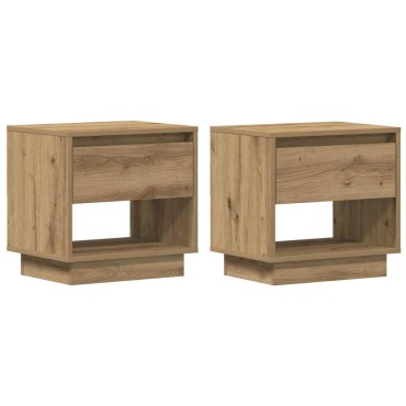 vidaXL Κομοδίνο 2 τεμ. Artisan Oak 45x34x44cm Επεξεργασμένο Ξύλο