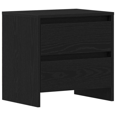 vidaXL Κομοδίνο Μαύρη Οξυά 45x34x44,5cm Επεξεργασμένο Ξύλο 1 τεμ.