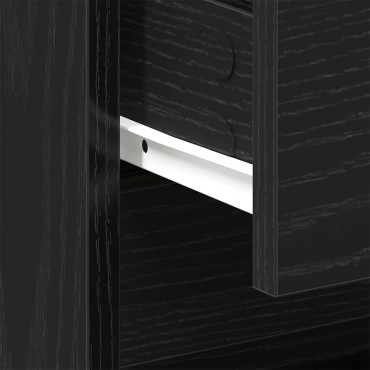 vidaXL Κομοδίνο 2 τεμ. Μαύρη Οξυά 45x34x44,5cm Επεξεργασμένο Ξύλο