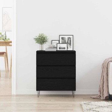 vidaXL Πλαϊνό γραφείο Μαύρη Οξυά 60x35x70cm Επεξεργασμένο Ξύλο 1 τεμ.