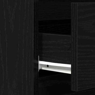 vidaXL Πλαϊνό γραφείο Μαύρη Οξυά 60x35x70cm Επεξεργασμένο Ξύλο 1 τεμ.