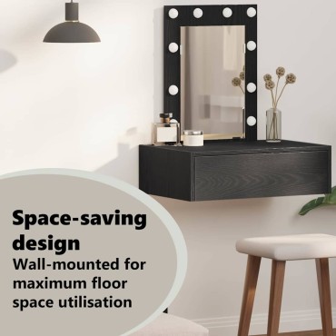 vidaXL Τραπέζι περιποίησης Μαύρο 60x40x70cm Επεξεργασμένο Ξύλο