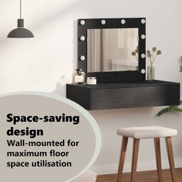 vidaXL Τραπέζι περιποίησης Μαύρο 83x40x70cm Επεξεργασμένο Ξύλο
