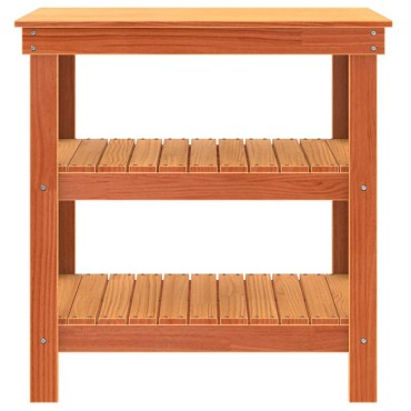 vidaXL Πάγκος εργασίας με ράφι 78,5 x 50 x 80 εκ. Μασίφ Ξύλο Πεύκου