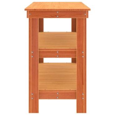 vidaXL Πάγκος εργασίας με ράφι 110,5 x 50 x 80 cm Μασίφ Ξύλο Πεύκου