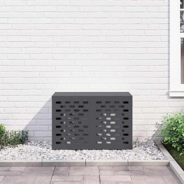vidaXL Κάλυμμα κλιματιστικού Ανθρακί 90 x 40 x 60 εκ Ατσάλι