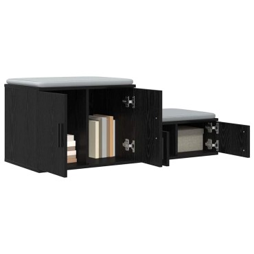vidaXL Ντουλάπι αποθήκευσης 2 τεμ. Μαύρη Οξυά 127x41x40 εκ