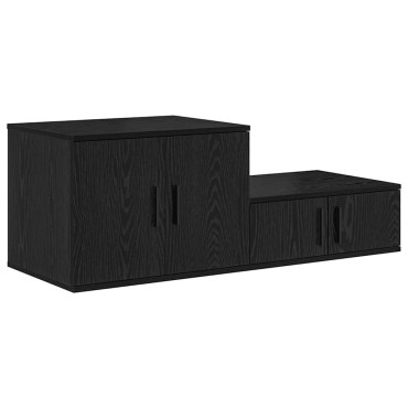 vidaXL Ντουλάπι αποθήκευσης 2 τεμ. Μαύρη Οξυά 127x41x40 εκ