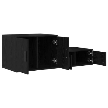 vidaXL Ντουλάπι αποθήκευσης 2 τεμ. Μαύρη Οξυά 127x41x40 εκ
