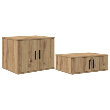 vidaXL Ντουλάπι αποθήκευσης 2 τεμ. Artisan Oak 127x41x40 εκ