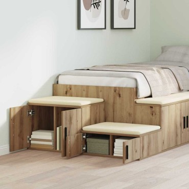 vidaXL Ντουλάπι αποθήκευσης 2 τεμ. Artisan Oak 103x41x40 εκ
