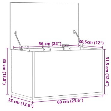 vidaXL Κουτί αποθήκευσης Παλιό Ξύλο 60x35x35cm Επεξεργασμένο Ξύλο