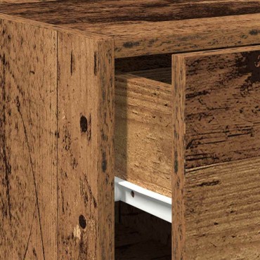 vidaXL Πλαϊνό γραφείο με συρτάρι Παλιό ξύλο 30x42,5x93cm 1 τεμ.