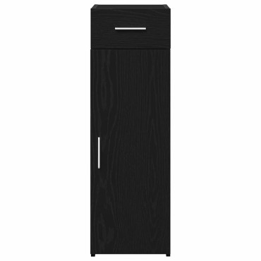 vidaXL Πλαϊνό γραφείο με συρτάρι Μαύρη Οξυά 30x42,5x93cm 1 τεμ.