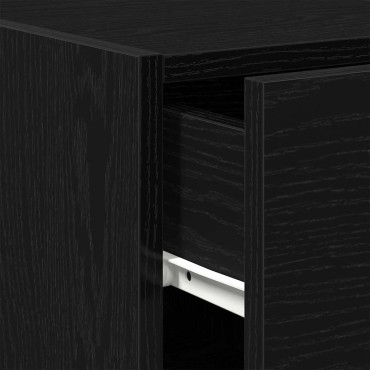 vidaXL Πλαϊνό γραφείο με συρτάρι Μαύρη Οξυά 30x42,5x93cm 1 τεμ.