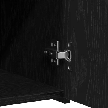 vidaXL Πλαϊνό γραφείο με συρτάρι Μαύρη Οξυά 30x42,5x93cm 1 τεμ.