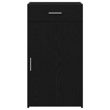 vidaXL Πλαϊνό γραφείο με συρτάρι Μαύρη Οξυά 50x42,5x93cm 1 τεμ.