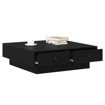 vidaXL Τραπεζάκι σαλονιού Μαύρη Οξυά 90x90x28cm 1 τεμ.