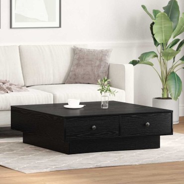 vidaXL Τραπεζάκι σαλονιού Μαύρη Οξυά 90x90x28cm 1 τεμ.