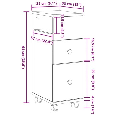 vidaXL Σετ Επίπλων Μπάνιου 33x23x65cm Επεξεργασμένο ξύλο