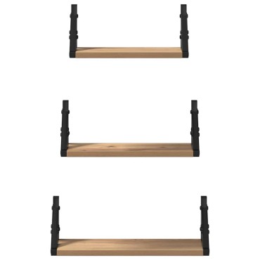 vidaXL Ράφι Τοίχου 3 τεμ. Καπνιστό Δρύς 37x12x13cm