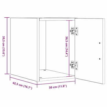 vidaXL Τοίχου Ντουλάπα Artisan Oak 30x42.5x39.5 εκ 1 τεμ.