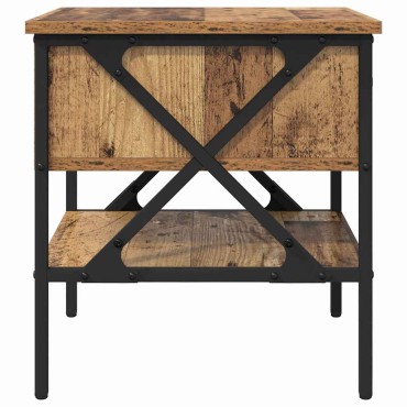 vidaXL Κομοδίνο με συρτάρι Παλαιό ξύλο 40x42x45cm 1 τεμ.