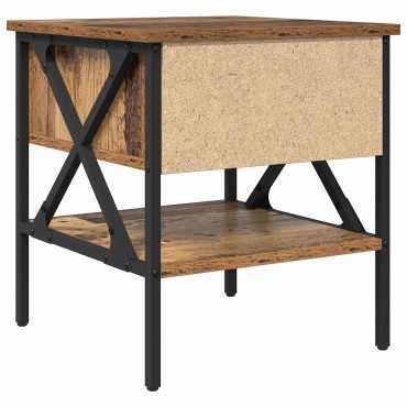 vidaXL Κομοδίνο με συρτάρι Παλαιό ξύλο 40x42x45cm 1 τεμ.