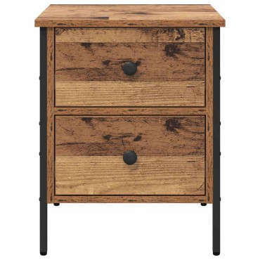 vidaXL Κομοδίνο με συρτάρι Παλαιό ξύλο 40x42x50cm 1 τεμ.