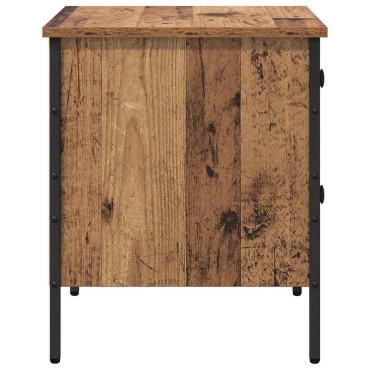 vidaXL Κομοδίνο με συρτάρι Παλαιό ξύλο 40x42x50cm 1 τεμ.