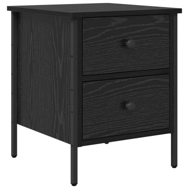 vidaXL Κομοδίνο με συρτάρι Μαύρη δρυς 40x42x50cm 1 τεμ.
