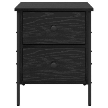 vidaXL Κομοδίνο με συρτάρι Μαύρη δρυς 40x42x50cm 1 τεμ.