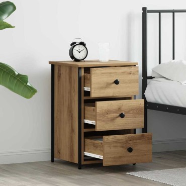 vidaXL Κομοδίνο 2 τεμ. Καφέ 40x36x60cm Στερεό Ανακτηθέν Ξύλο