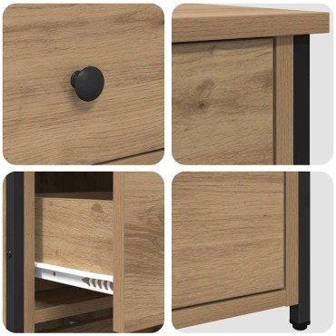 vidaXL Κομοδίνο 2 τεμ. Καφέ 40x36x60cm Στερεό Ανακτηθέν Ξύλο