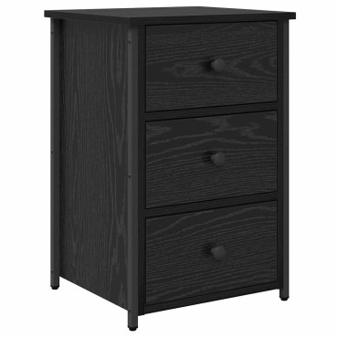 vidaXL Κομοδίνο Μαύρη Οξυά 40x36x60cm Στερεό Ανακτηθέν Ξύλο 1 τεμ.
